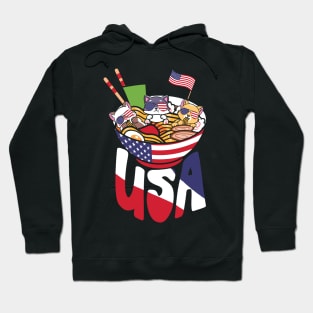 Ramen Cats US Flag 4th July Hoodie